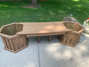 lot 4 image: By the Yard - Planter bench with cushion