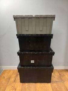 4 PACKING PLASTIC TOTE CRATE