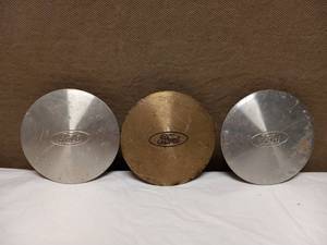 3 FORD ALUMINUM WHEEL CENTER CAPS