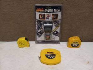 POINT N MEASURE DIGITAL TAPE MEASURE & 3 TAPE MEASURES
