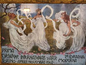 lot 51 image: Leonardo Bistolfi Nymphs of Torino Exhibition Poster