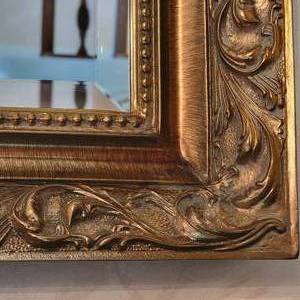 lot 9 image: Ornate Gold Gilt Rectangular Wall Mirror