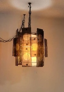 lot 49 image: Stunning MCM Amber Glass Pop Art Chandalier