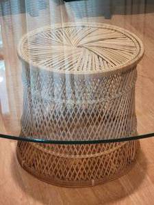 lot 72 image: Amazing Woven Rattan Glass Top Cocktail Table