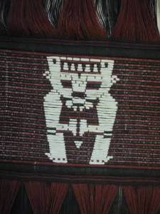lot 48A image: Unique South American Folk Art Textile Weave - Red  Black
