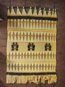 lot 48B image: Unique South American Folk Art Textile Weave - Gold  Cream  Black