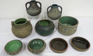 lot 1 image: 10 Piece Red Wing Pottery Unionware and Others - Vases, Planters
