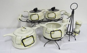 lot 8 image: Red Wing Pottery Smart Set Serving Pieces and Holders