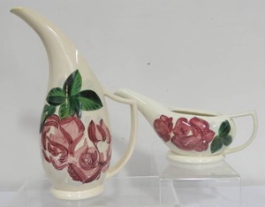 lot 11 image: Red Wing Pottery Lexington Rose Pitcher and Teapot