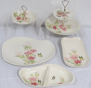 lot 20 image: 5 Red Wing Pottery Pink Spice Dinnerware Serving Pieces