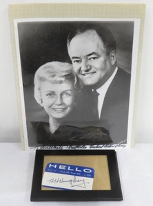 lot 57 image: Hubert H. Humphrey Autographed Photo and Name Card