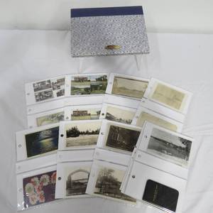 lot 60 image: Postcard albums with Vintage South Haven & Fair Haven MN PostcardsPins