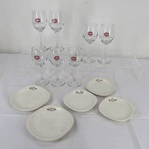 lot 149 image: St. Cloud State University Wine Glasses & Vintage Dinnerware