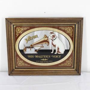 lot 153 image: Vintage 1980s Victor RCA Dog Advertising Carnival Mirror