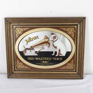 lot 154 image: Vintage 1980s Victor RCA Dog Advertising Carnival Mirror