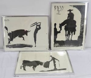 lot 156 image: Set of 3 Haddads Fine Arts Pablo Picasso HFA Prints Framed