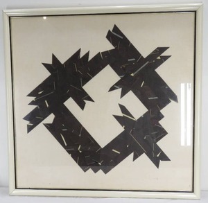 lot 162 image: Fine Art Roger Crowell China Gate Series 37 x 37 Collage Framed Art