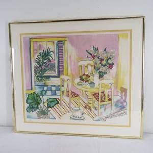 lot 165 image: Limited Edition 161300 Signed & Framed Lithograph Table Scene