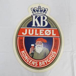 lot 176 image: Vintage Advertising Cardboard KB Juleol Beer Sign