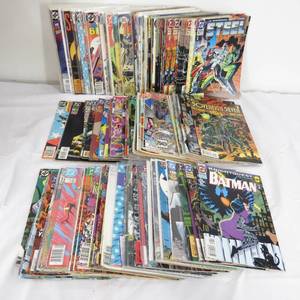 lot 100 image: 100 DC Superhero Comic Books Batman, Blue Beetle, Superman, Green Lantern More