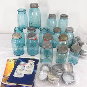 lot 111 image: Vintage Glass Ball & Other Canning Jars wLids