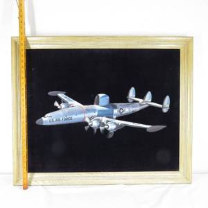 lot 118 image: Large Signed Yang Painting on Velvet U.S. Air Force USAF Lockheed