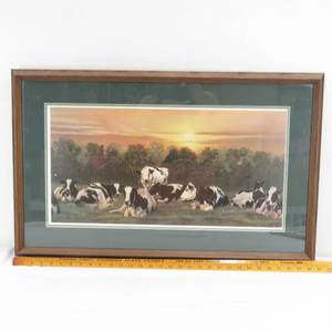 lot 122 image: Limited Edition Framed Signed Bonnie Mohr 19142700 Cow Art