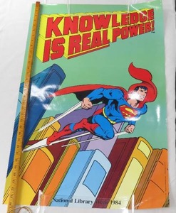 lot 126 image: Vintage 1984 Superman Superhero Knowledge is Power Poster
