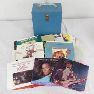 lot 133 image: 45 Records wRecord Box, Prince, Beatles, Michael Jackson & More