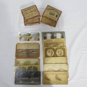 lot 61 image: Vintage stereo view cards & photographic dry plates of birdsnests