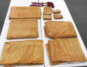 lot 196 image: Estate Lot of Vintage Curtains Multi-Color Gold wAccessories