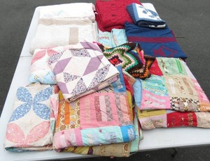 lot 198 image: Large Lot of Used Quilts-Some will show wear