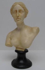 lot 14 image: Vintage Italian Carved A. Santini Neoclassical Nude Bust