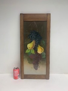 lot 82 image: Framed Signed Antique Paster Still Life Painting wFruit