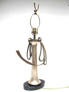 lot 35 image: Unique Chapman Lamp Abstract Brass Sculpture On Marble Base 31