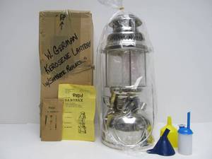 lot 52 image: Mint NOS Vintage West German SILVERAY Camping Lantern wReflector