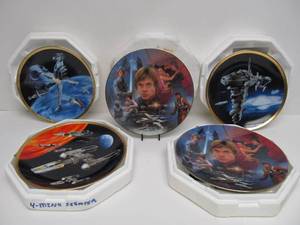 lot 70 image: Lot of 6 Hamilton Collection STAR WARS Collector Plates