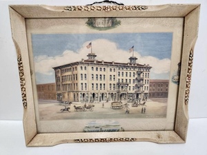 lot 177 image: Framed 1940s Lithograph Hotel Nicollet - 1866