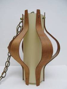 lot 106 image: Awesome 1960s Mid Century Bentwood Hanging Pendant Lamp
