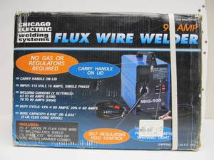 lot 113 image: New Unused Chicago Electric 90 Amp Flux Wire Welder