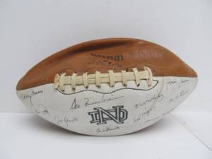 lot 121 image: Original Old Vintage University of Notre Dame Team Signed Football
