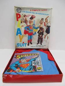 lot 145 image: Vintage Ben Cooper SUPERMAN Halloween Costume wBook & Record