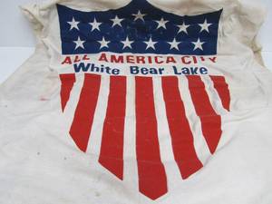 lot 150 image: Old Vintage ALL AMERICA CITY Flag - White Bear Lake