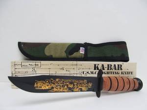 lot 206 image: Mint Condition KA-BAR U.S. Marine Corps Fighting Knife