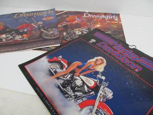 lot 155 image: 3 Vintage 80s-90s HARLEY DAVIDSON Motorcycle Calendars