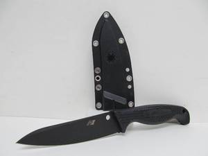lot 208 image: SPYDERCO Model H1 Aqua Salt Black Fixed Blade Knife