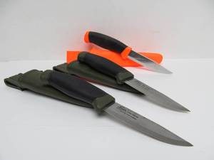 lot 212 image: Lot of 3 Mora Sweden Fixed Blade Knives