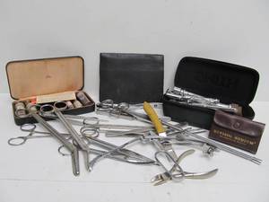 lot 244 image: Lot of Old Vintage Medical Tools etc