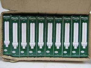 lot 245 image: Full Case of PLUSRITE Compact Fluorescent Lamp Light Bulbs 