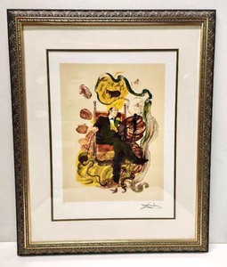 lot 5 image: Genuine Framed Signed SALVADOR DALI Litho Print - Dali Dreams